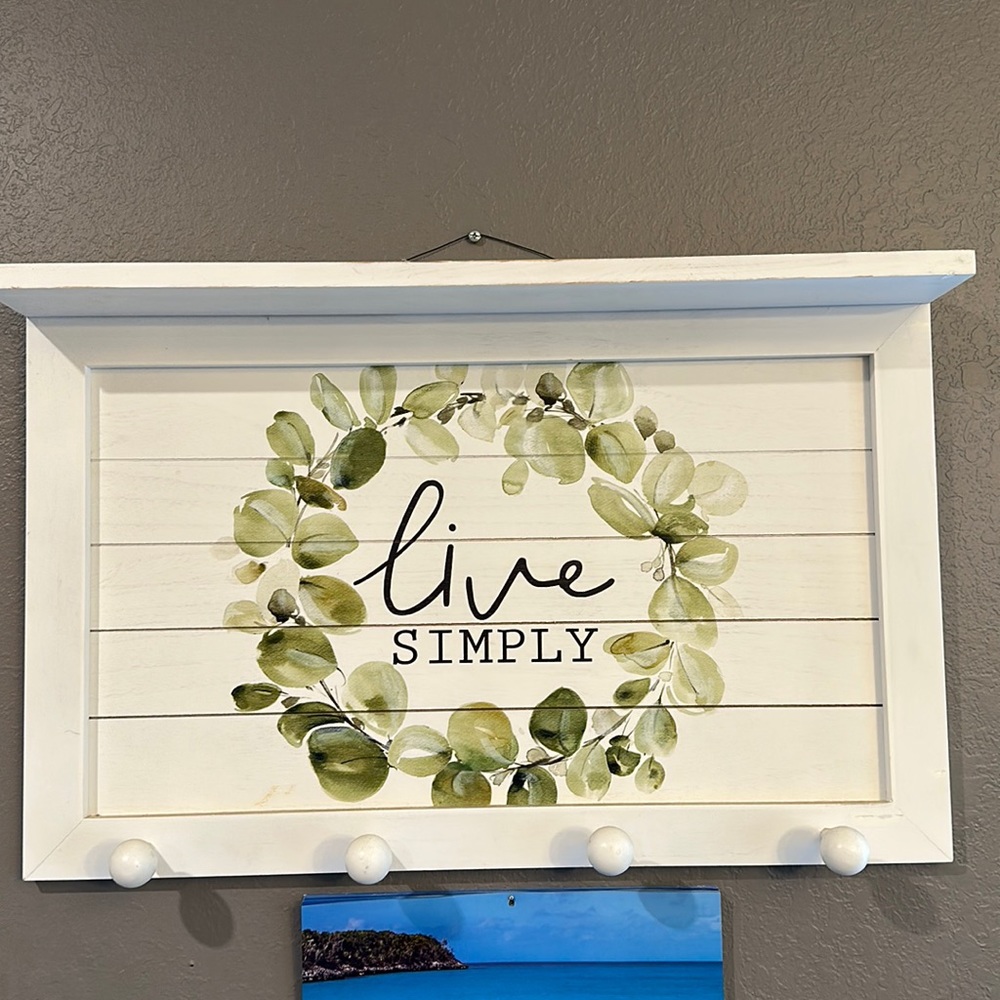 Live Simply Home Decor. Great for hanging jackets, keys, ect. Used.